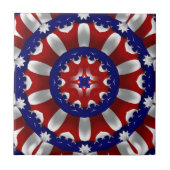 USA Patriotic Ribbons Kaleidoscope タイル (正面)