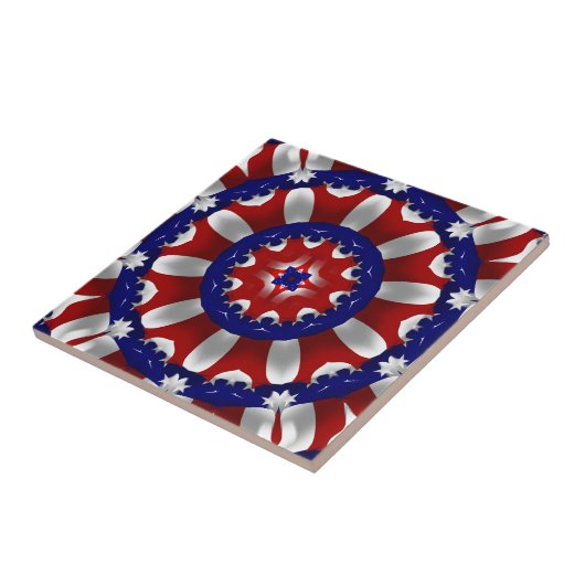 USA Patriotic Ribbons Kaleidoscope タイル (側面)