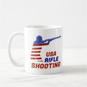 USA Patriotic Rifle Shooting コーヒーマグカップ (左)