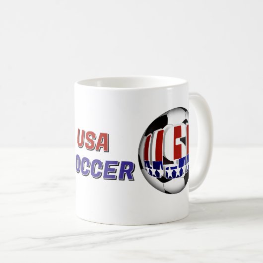 USA Patriotic Soccer コーヒーマグカップ (正面右)
