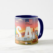 USA Patriotic Travel Coffee Mug マグカップ (正面右)