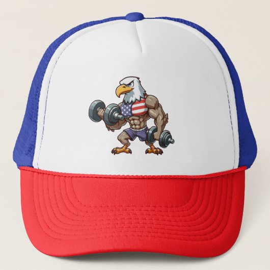 USA/patriotic weightlifting bald eagle キャップ (正面)
