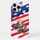 USA/patriotic weightlifting bald eagle iPhoneケース (裏面)