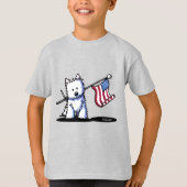 USA Patriotic Westie Terrier T-Shirt Tシャツ (正面)