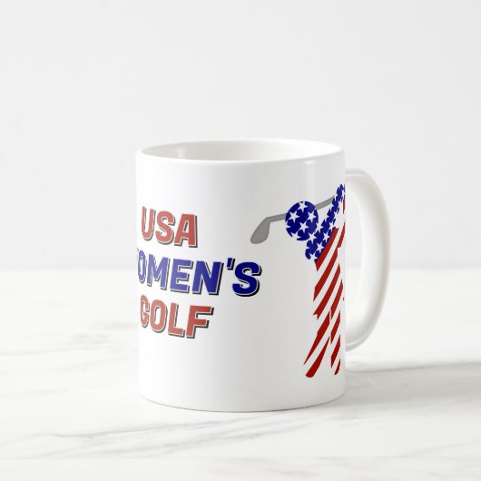 USA Patriotic Women's Golf コーヒーマグカップ (正面右)