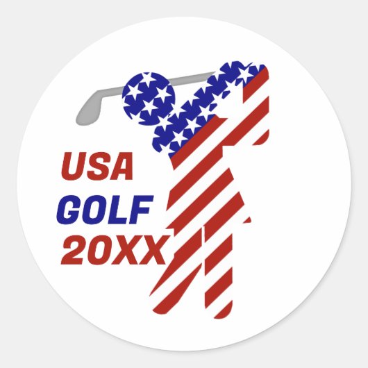 USA Patriotic WOMEN'S GOLF ラウンドシール (正面)