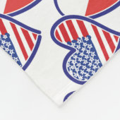 USA-POLISH-FLAG-HEARTS フリースブランケット (角)
