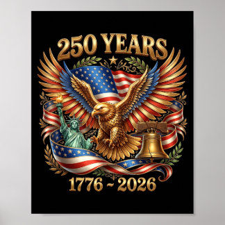 Usa pride eagle 250 years 1776-2026 4th july ポスター
