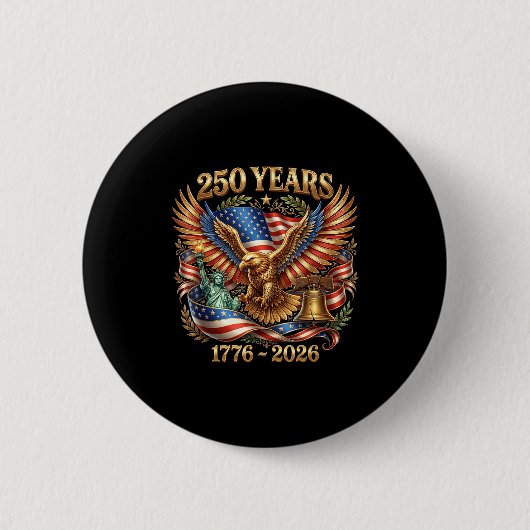 Usa pride eagle 250 years 1776-2026 4th july 缶バッジ (正面)