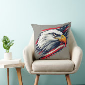 USA Pride Gift – Bald Eagle with American Flag クッション (椅子)