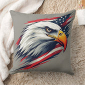 USA Pride Gift – Bald Eagle with American Flag クッション (ブランケット)