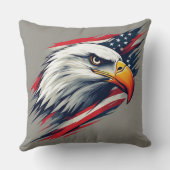 USA Pride Gift – Bald Eagle with American Flag クッション (裏面)