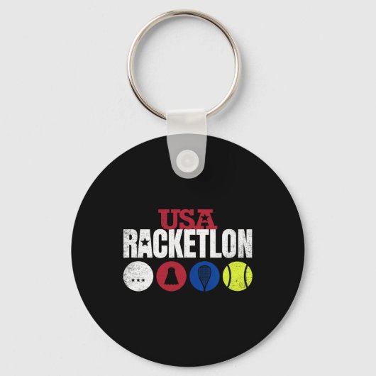 Usa Racketron – 卓球バドミントンスカッシュテン キーホルダー (正面)