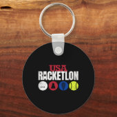 Usa Racketron – 卓球バドミントンスカッシュテン キーホルダー (正面)