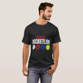 Usa Racketron – 卓球バドミントンスカッシュテン Tシャツ (正面フル)