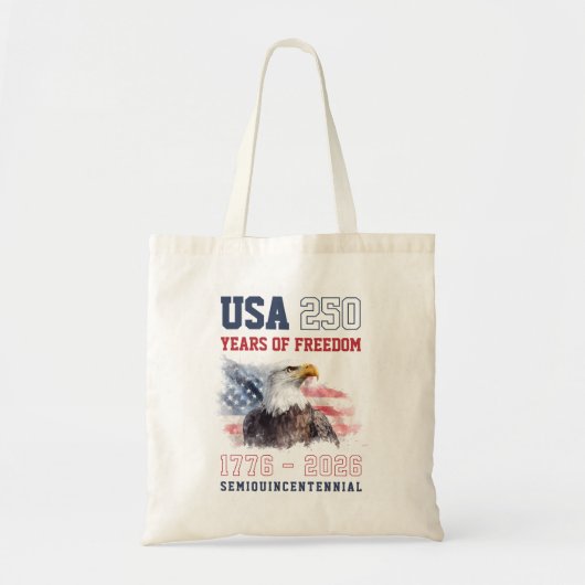 USA Red White and Blue America's 250th Anniversary トートバッグ (正面)