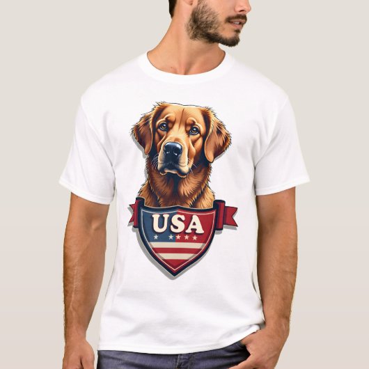 USA Retriever Heritage Vintage Dog Shirt 2 Tシャツ (正面)