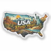 USA Road Trip シール (正面)