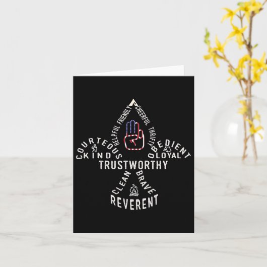 Usa Scouting American Flag Scouting Law  カード (黄色い花)