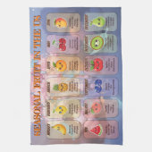 USA Seasonal Fruits Chart Postcard キッチンタオル (縦)