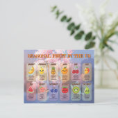 USA Seasonal Fruits Chart Postcard ポストカード (スタンド正面)