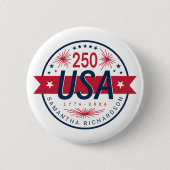 USA Semiquincentennial America's 250th Anniversary 缶バッジ (正面)
