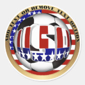 USA Soccer Ball Sports ラウンドシール (正面)