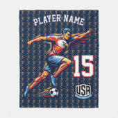 USA Soccer Eagle Athlete Patriotic National Team  フリースブランケット (正面)