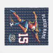 USA Soccer Eagle Athlete Patriotic National Team  フリースブランケット (正面(横))