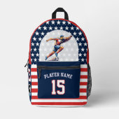 USA Soccer Eagle Athlete Patriotic National Team プリントバックパック (正面)