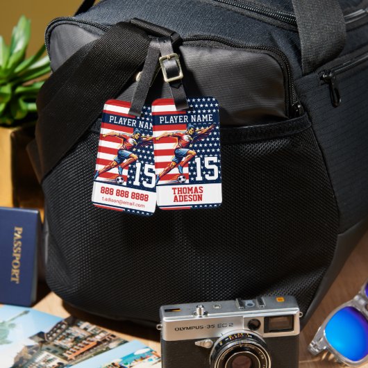 USA Soccer Eagle Athlete Patriotic National Team  ラゲッジタグ (正面&裏面)