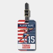 USA Soccer Eagle Athlete Patriotic National Team  ラゲッジタグ (正面縦)