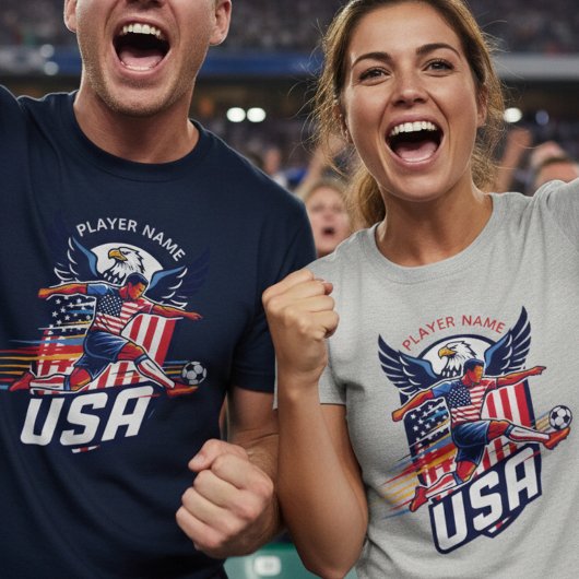 USA Soccer Eagle Dynamic Patriotic Sports Graphic  Tシャツ