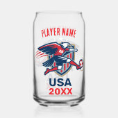 USA Soccer Eagle National Team Patriotic Action ガラス缶 (正面)