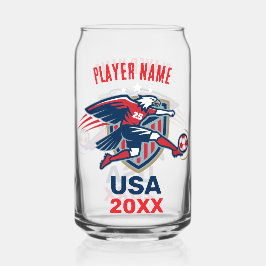 USA Soccer Eagle National Team Patriotic Action ガラス缶