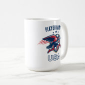 USA Soccer Eagle National Team Patriotic Action コーヒーマグカップ (正面右)