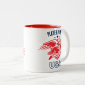 USA Soccer Eagle National Team Patriotic Action ツートーンマグカップ (正面右)