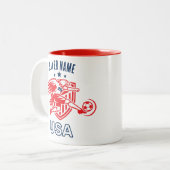 USA Soccer Eagle National Team Patriotic Action ツートーンマグカップ (正面左)