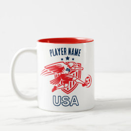 USA Soccer Eagle National Team Patriotic Action ツートーンマグカップ