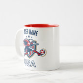 USA Soccer Eagle National Team Patriotic Action ツートーンマグカップ (正面左)