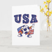 USA Soccer Fan Jersey Shirt American Flag カード (黄色い花)