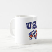 USA Soccer Fan Jersey Shirt American Flag コーヒーマグカップ (正面左)