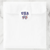 USA Soccer Fan Jersey Shirt American Flag ラウンドシール (バッグ)