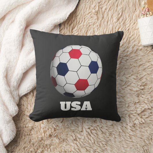 USA Soccer Throw Pillow クッション (ブランケット)