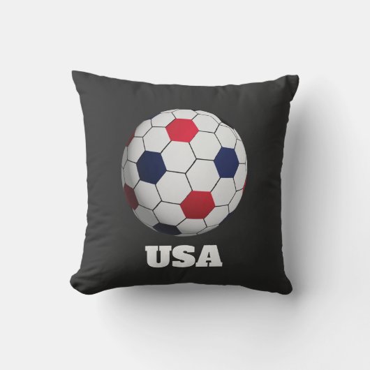 USA Soccer Throw Pillow クッション (正面)