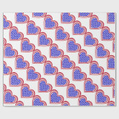 USA/Starsおよびストライプによって旗インスパイアハート ラッピングペーパー (フラット)