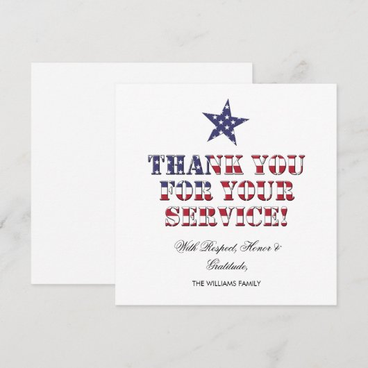 USA Stars and Stripes Thank You Your Service (正面/裏面)
