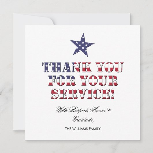 USA Stars and Stripes Thank You Your Service (正面)