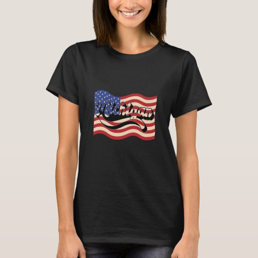 USA State America Michigan Tシャツ (正面)