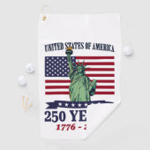 USA Statue of Liberty 250 Years 1776-2026 ゴルフタオル (インサイチュ)